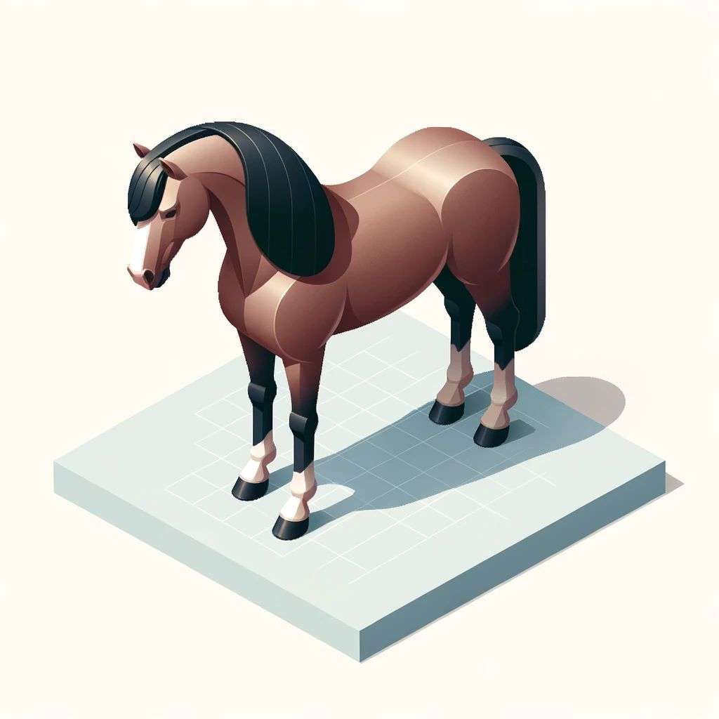 a horse, isometric art